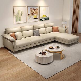 免洗科技布沙发客厅轻奢简约小户型直排三人四人猫抓布艺沙发公寓