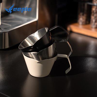 feepie啡派泽田小量杯浓缩咖啡杯意式萃取刻度杯100ml不锈钢双嘴