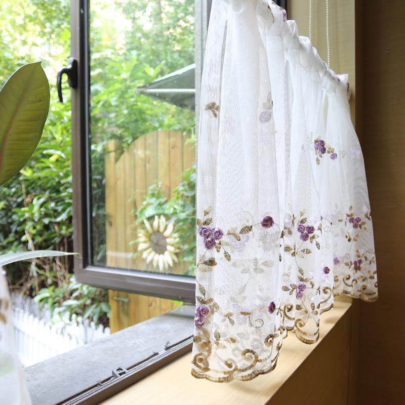 一代现货美式乡村外贸帘跨境电商短帘半帘咖啡帘半截帘窗帘