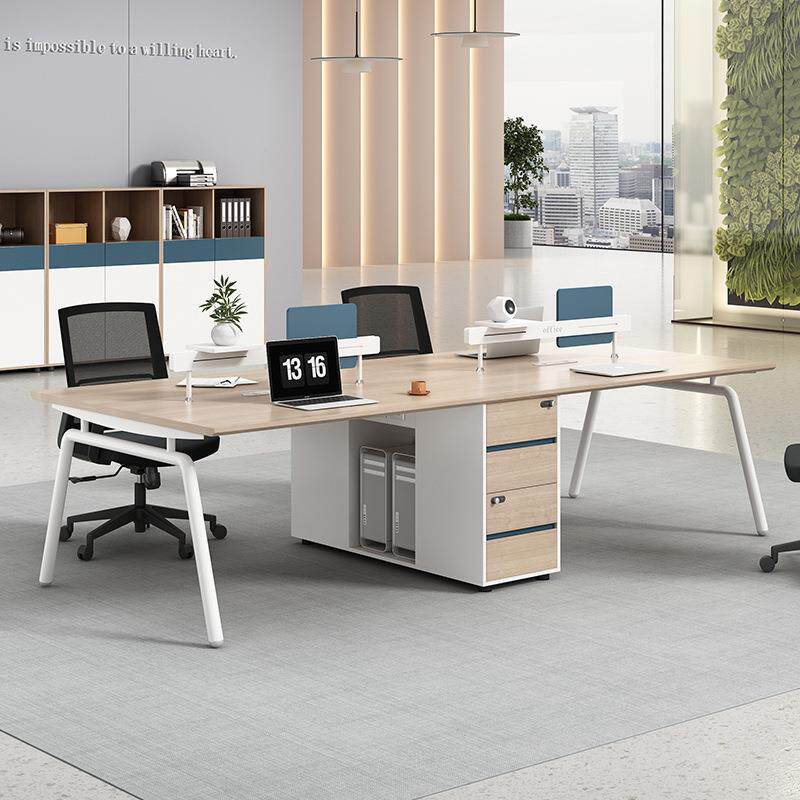 职员办公桌椅组合4/6人位办公室电脑桌员工位简约带隔挡板职员桌