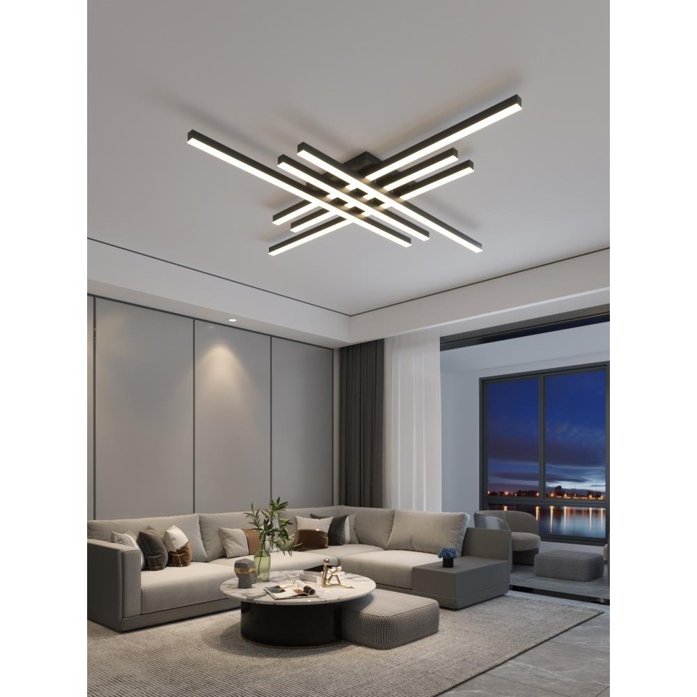 北欧灯具现代简约客厅灯长方形吸顶灯无主灯卧室灯轻奢风套餐灯饰