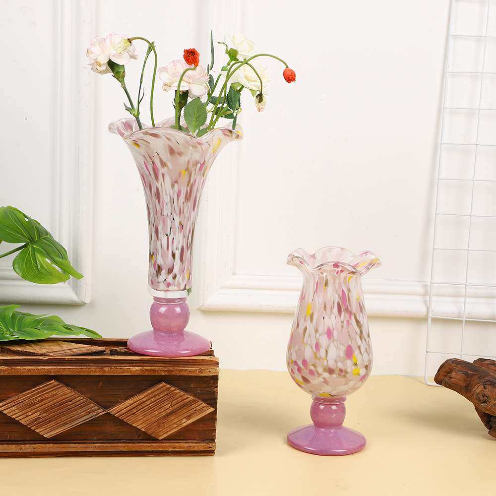 粉色花朵花瓶手工吹制玻璃花瓶花器桌面家居装饰水培花插摆件,玩具/童车/益智/积木/模型,遥控车升级件/零配件,淘宝优惠券,粉丝福利购,淘宝优惠卷