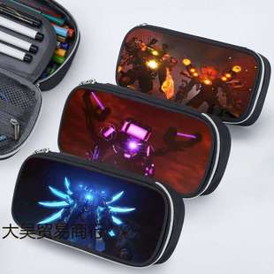 泰坦监控电视人笔袋男孩子小学生初中文具收纳袋儿童铅笔盒大容量