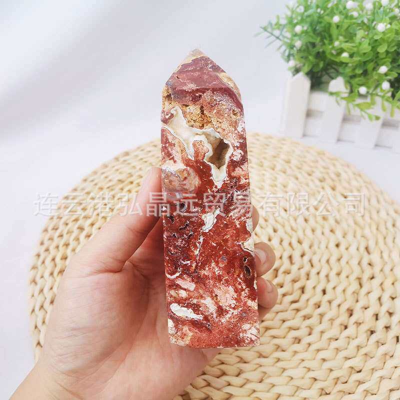 弘晶远水晶 天然疯狂玛瑙水晶柱墨西哥玛瑙大水晶柱带晶洞跨境