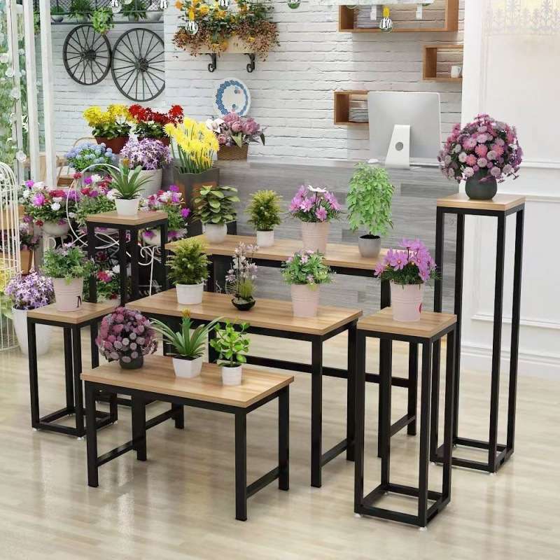 花店花架手捧花中岛架落地橱窗花盆展台架束铁艺小桌子鲜花流水台