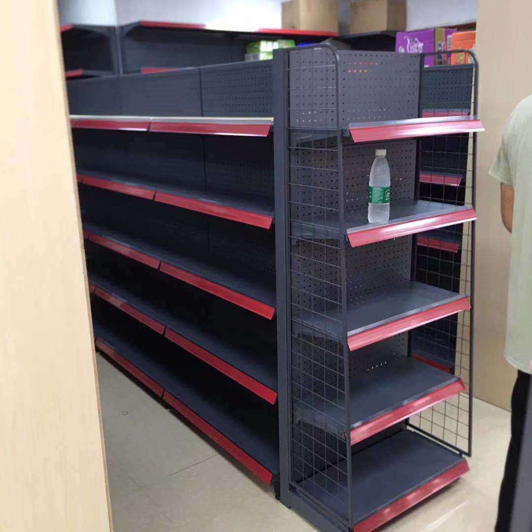 超市货架 小轻型洞洞板单双面连锁小卖铺便利店置物展示货架