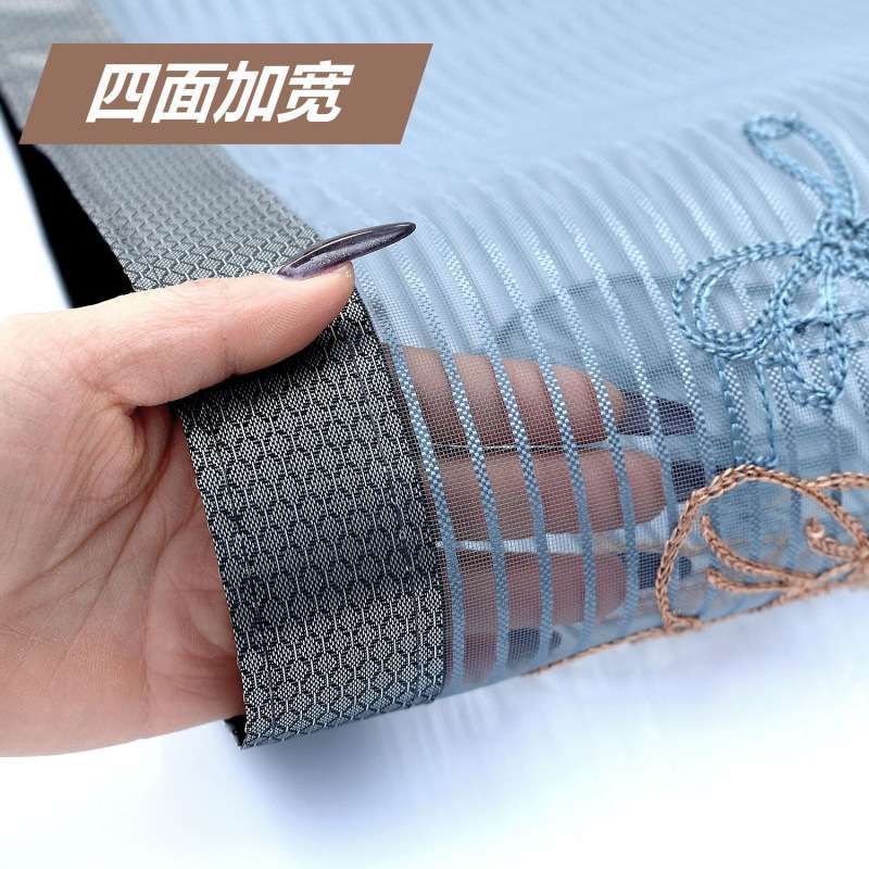 绣花金刚网夏季防蚊门帘家用打孔磁吸绣花纱门磁条磁性家用免打孔