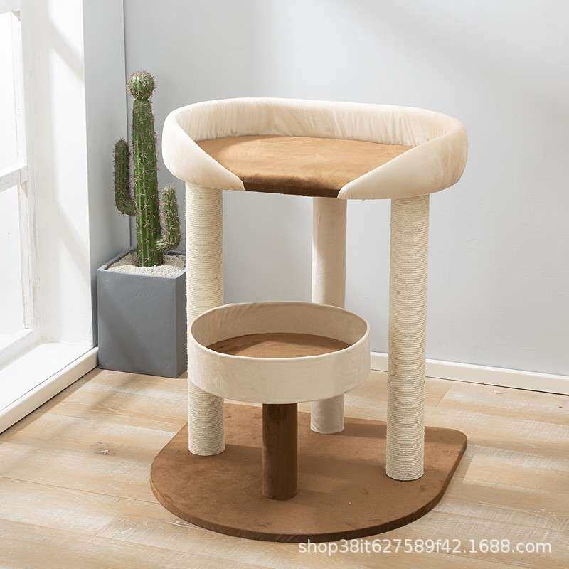 网红大床猫窝猫树一体猫爬架日式大型布偶缅因攀爬剑麻柱猫咪用品
