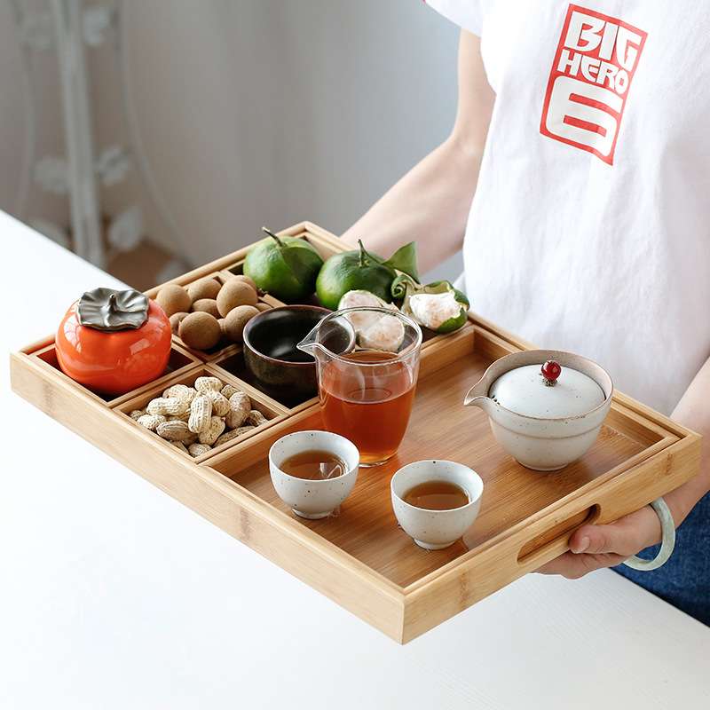 竹制干泡盘 创意七件套竹制置物盘托盘干泡茶台茶海茶点盘