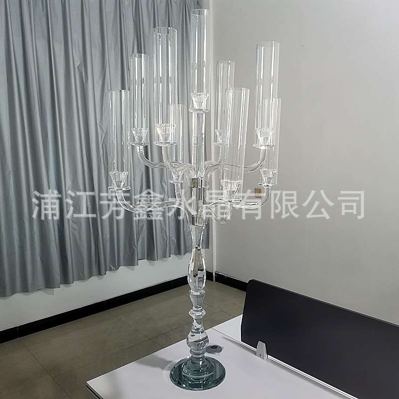 户外罗马柱玻璃水晶烛台复古婚礼一体防风专用蜡烛台古风大号摆件