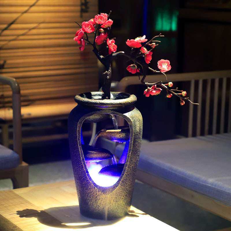 梅花酒架中式欧式红酒客厅轻奢荷花摆件酒柜装饰品流水器滴水收纳