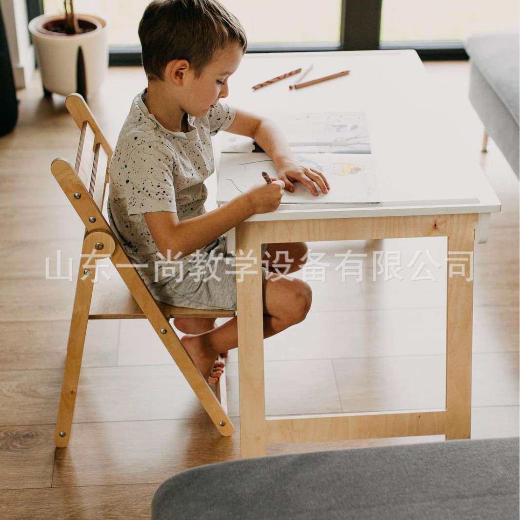 儿童折叠椅家用庭院椅木质北欧便携靠背凳子简约折叠餐椅迷你梯凳