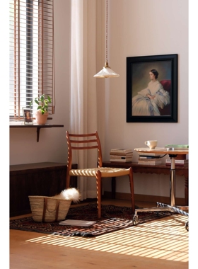 | 北欧中古实木餐椅绳面靠背椅子Moller78号设计师椅