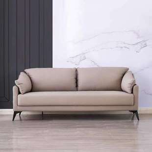 轻奢办公沙发 北欧休闲商务接待室防水皮革沙发 服装店铺组合