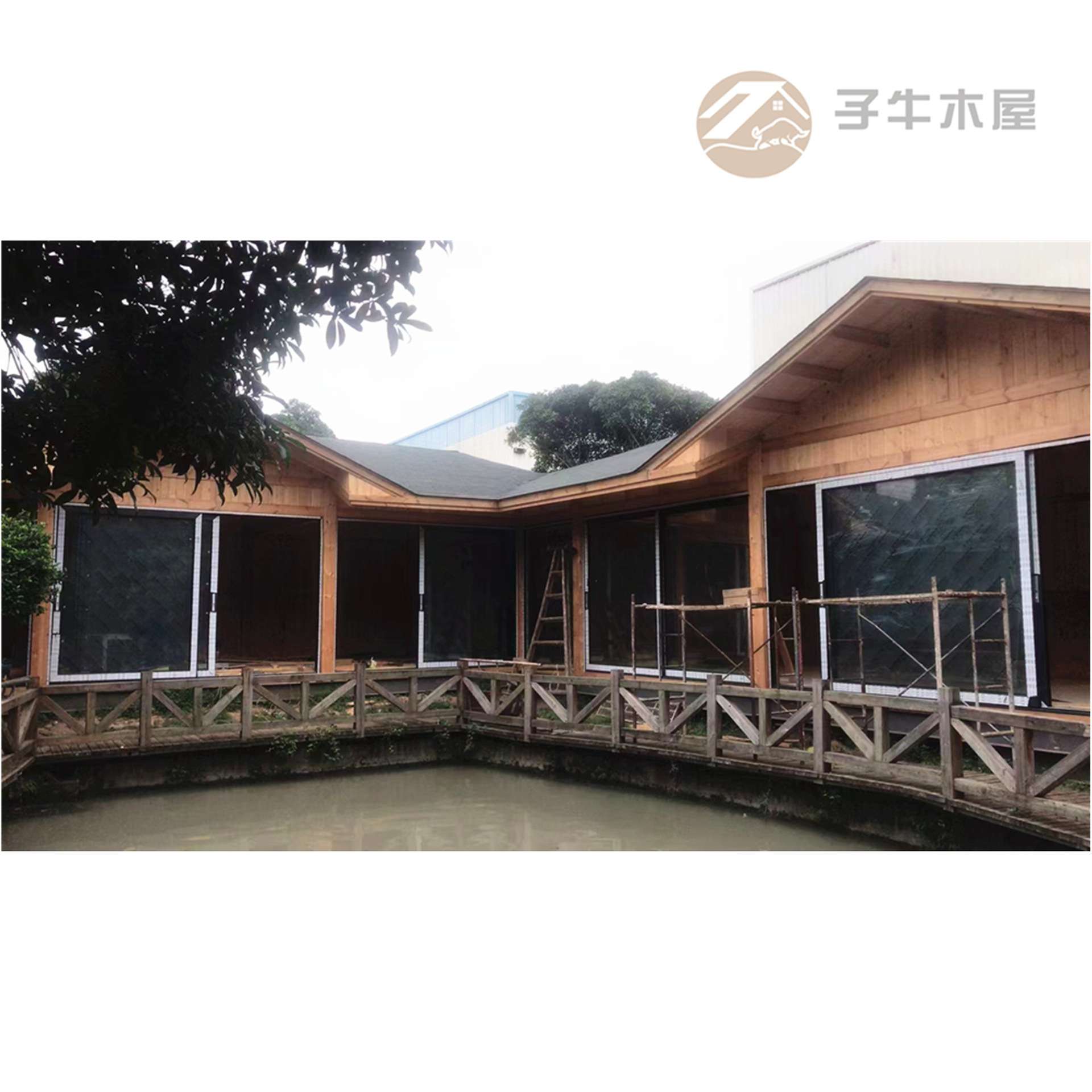 中式木屋别墅榫卯结构大空间木屋别墅多少钱豪华水上木屋建造价格