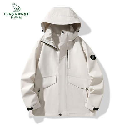 2025男女同款拼接拼色夹克外套美式连帽小众工装户外登山冲锋外套