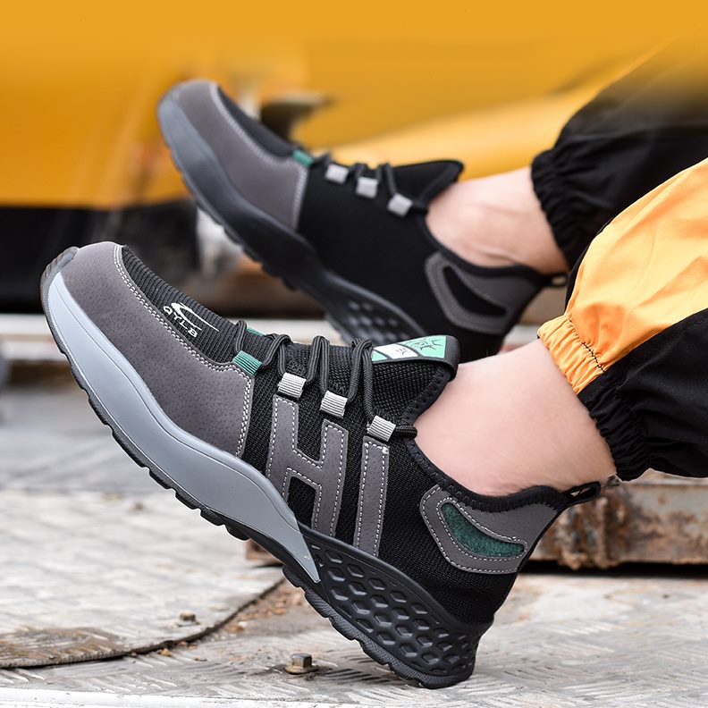 软底透气耐磨钢包头轻便工作鞋防滑防护鞋劳保鞋男防砸防刺穿安全
