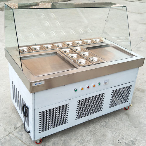 110V 双方锅炒冰机 Fried ice cream machine 泰国炒冰淇淋机厂家