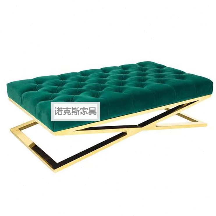 换鞋凳长条凳 脚踏现代简约北欧 不锈钢床软装凳尾凳布艺沙发