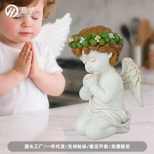 跨境现货祈祷天使小男孩圣婴古典人物雕像树脂摆件家居装饰品