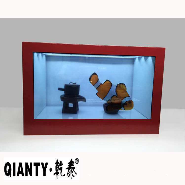 厂家研发液晶3D透明展示柜 广告机红色新款 触摸液晶显示器拼接屏