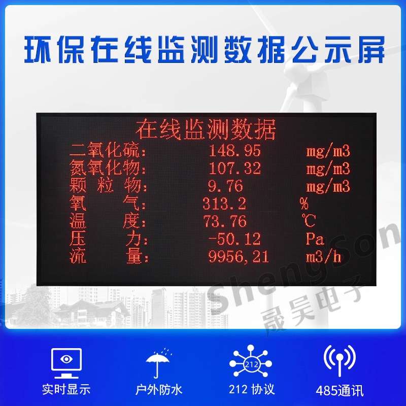 二次开发户外LED显示屏电子屏 工厂废水废气扬尘环境污染检测预警