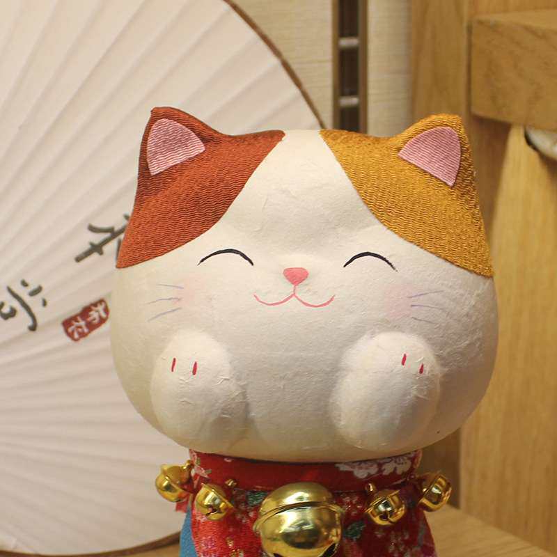 乐喵龙虎作招财和纸招财猫日式招財貓桌面陶瓷送礼擺件家用小摆件