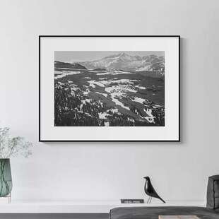 安塞尔亚当斯风景黑白摄影作品挂画小众艺术家装饰画现代美式壁画