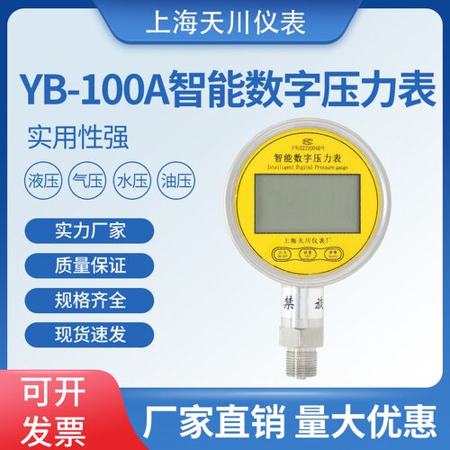 上海天川仪表厂牌YB-100A数显压力表压力计油压表液压表0.5级