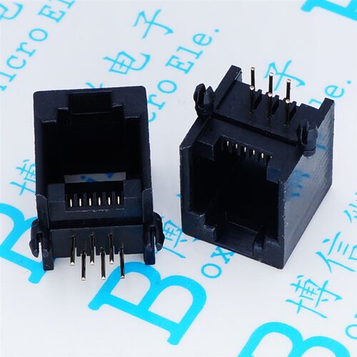 RJ11插座 623黑色 6P6 RJ12电话插座  6芯水晶头母座 -6P6C插座