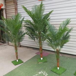假椰子树叶子彷真散尾葵凤尾竹绿植植物棕榈树叶造景观装饰塑料花