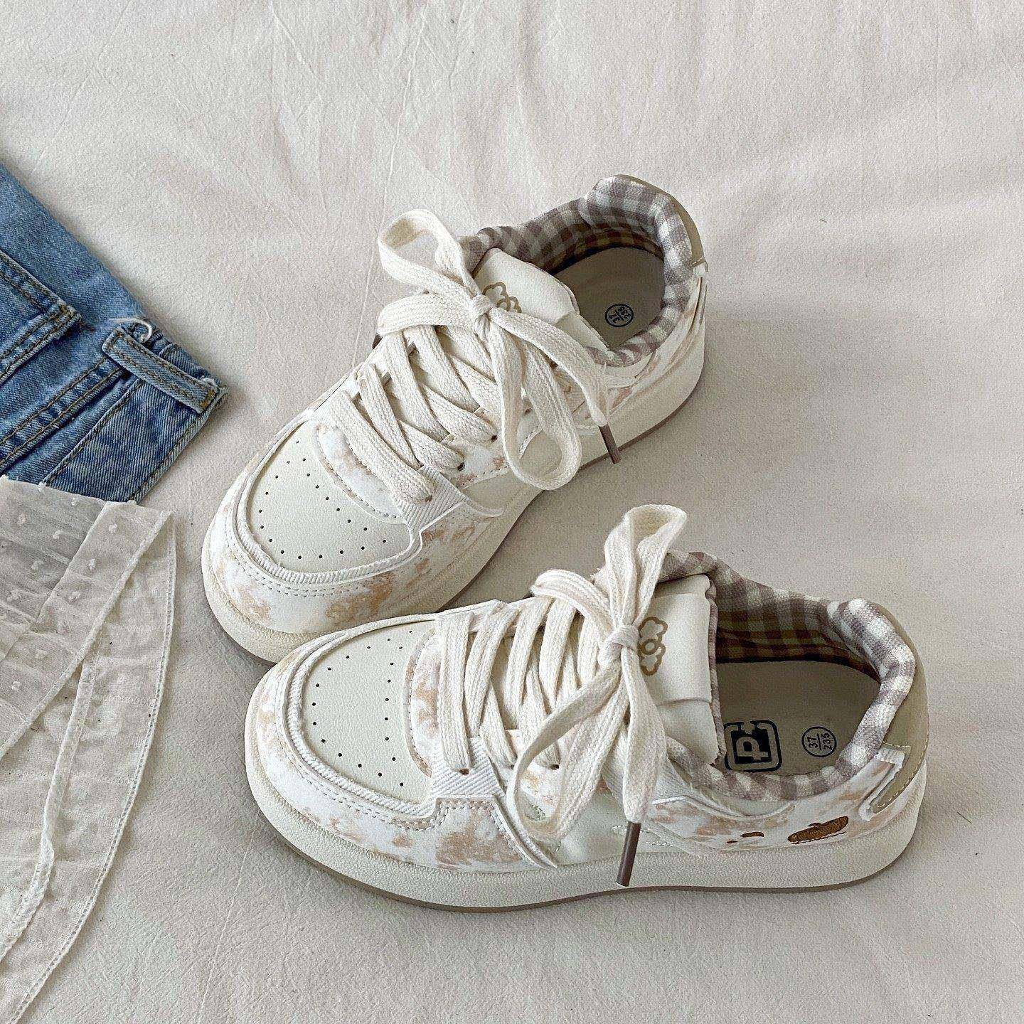 2026春季新款学生厚底面包鞋女韩版百搭运动休闲鞋原创小众小白鞋,女鞋,休闲板鞋,淘宝优惠券,粉丝福利购,淘宝优惠卷