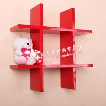 格子装饰家居收纳架字墙面背景形搁板置物架井创意壁挂整理