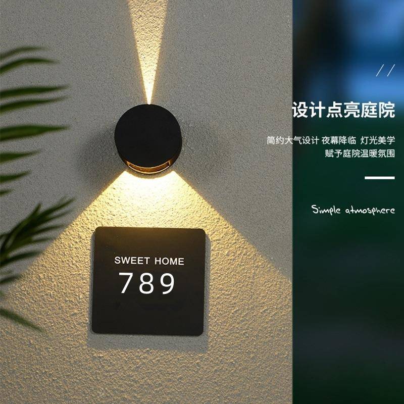 户外防水壁灯现代简约入户灯别墅庭院阳台LED门牌灯照明灯具夜灯