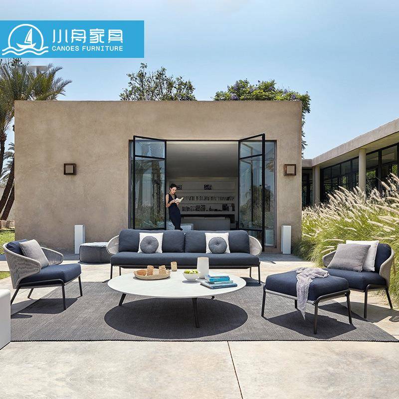 户外藤编沙发别墅露天花园休闲创意藤椅组合阳台简约时尚民宿家具