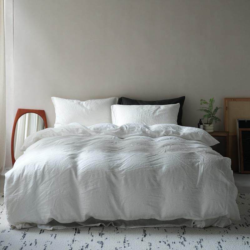 40支轻奢水洗兰精天丝纯色砂洗四件套丝滑凉感透气裸睡床上用品