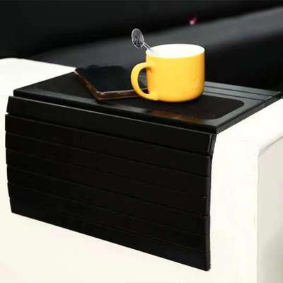 黑色木质懒人沙发扶手杯垫可折叠隔热茶杯垫客厅沙发扶手咖啡杯垫
