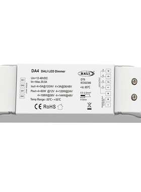 DA4 4地址 四路调光恒压控制器DC12-48V 4x5A@12/24V 4x3A@36/48V