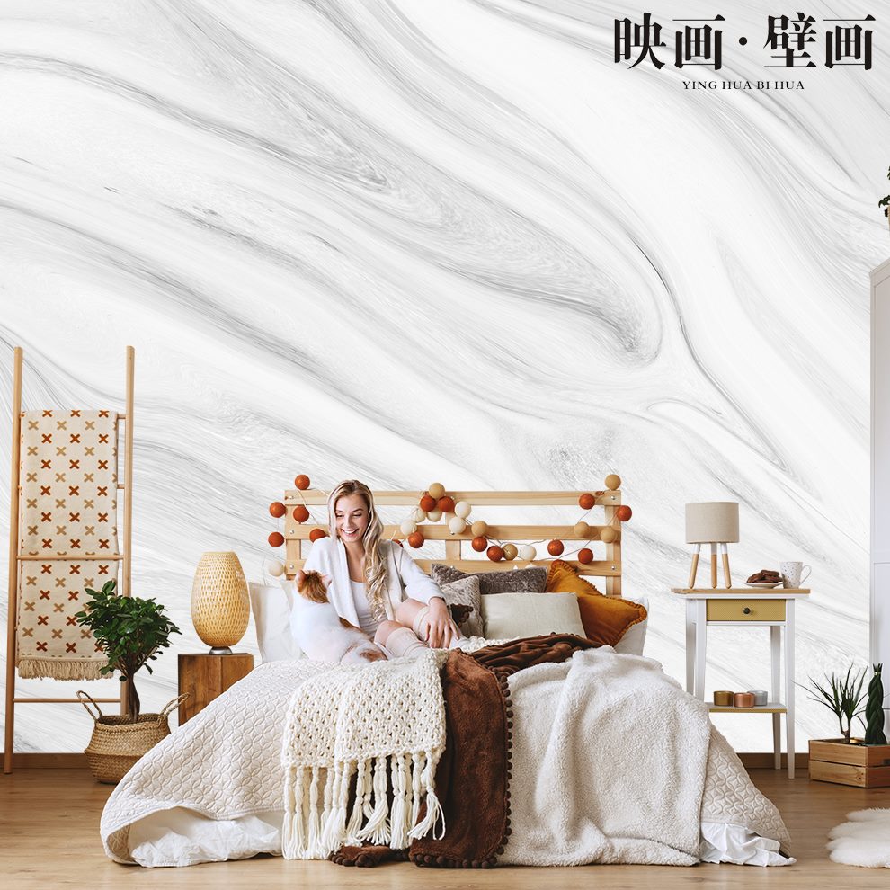 壁纸艺术无缝大理石纹客厅电视背景墙墙布定制壁画极简北欧纸现代