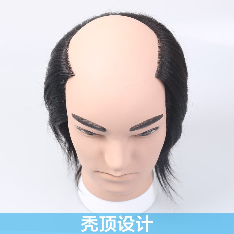 头男士头模真发假型短发块秃模特人展示头发头 短发秃顶男士头模