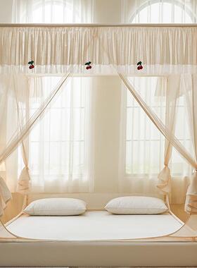 夏季蚊帐家用儿童兜护UT型三开门防摔蚊帐加厚加高床笠款床上用品