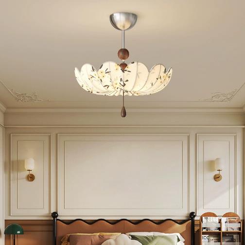 新款法式中古南洋风布艺吊灯宋代美学客厅餐厅卧室书房吧台吊灯