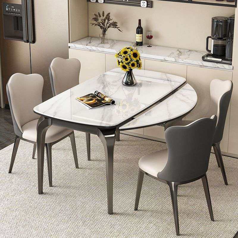 可伸缩超晶石餐桌现代简约轻奢家用小户型可伸缩大理石餐桌椅组合,电子元器件市场,其它元器件,淘宝优惠券,粉丝福利购,淘宝优惠卷