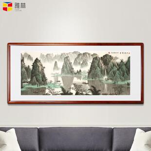 国画山水画千锋竞秀客厅横幅办公室挂画青绿山水艺术微喷画心