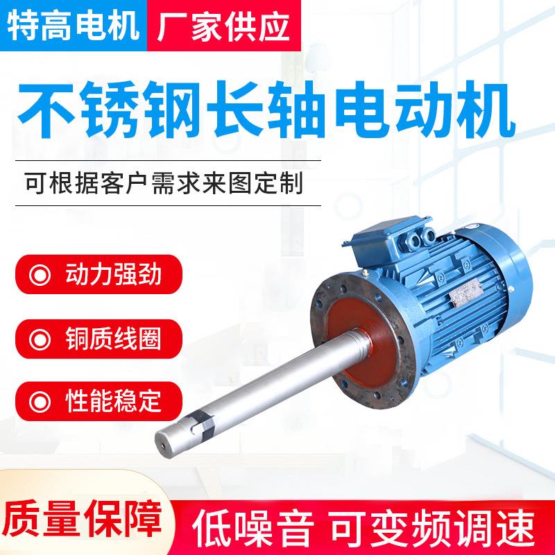 YE3-112M-6不锈钢非标长轴电动机 交流光轴定速单相异步减速机