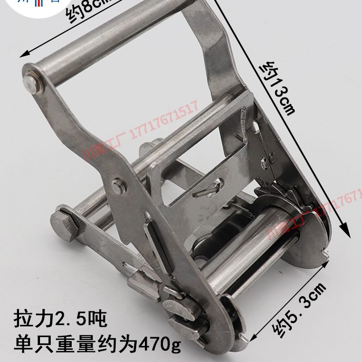 2 不锈钢短货物无柄-器绑带30紧绳器3吨涤纶5cm4钩捆绑固定拉紧器