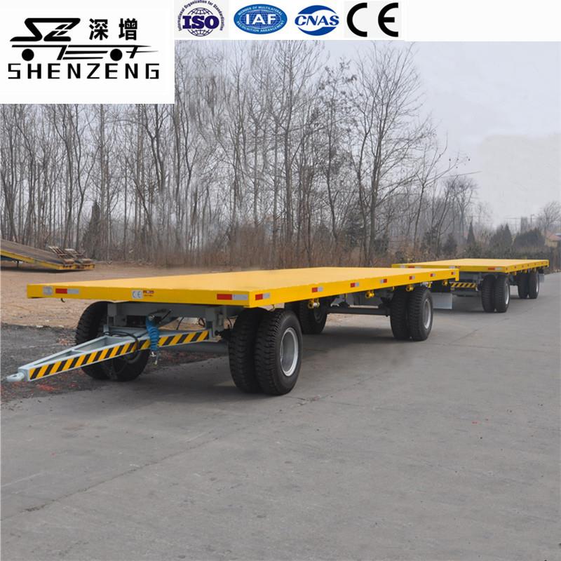 15吨充气轮胎平板全挂拖车拖拉机拖斗可选配刹车防护栏