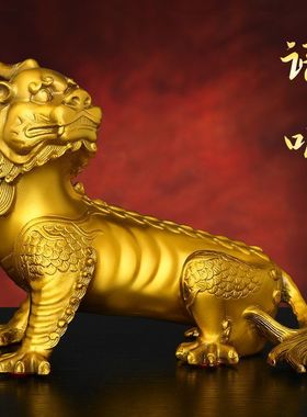 纯铜谛听摆件九华山地藏王坐骑独角神兽客厅办公室装饰铜貔貅地听