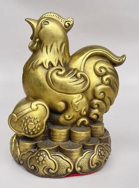 纯铜十二生肖摆件铜鸡客厅工艺品