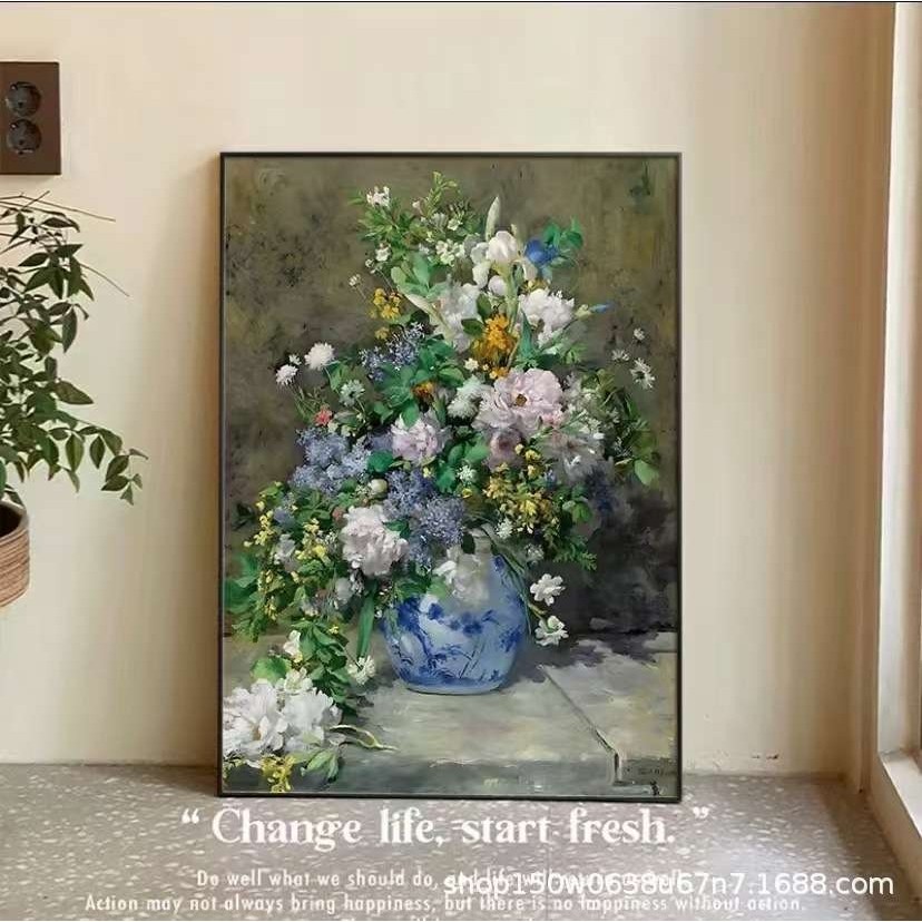 春之花束雷诺阿油画微喷壁画客厅卧室沙发背景装饰画简约花卉挂画,鲜花速递/花卉仿真/绿植园艺,割草机/草坪机,淘宝优惠券,粉丝福利购,淘宝优惠卷